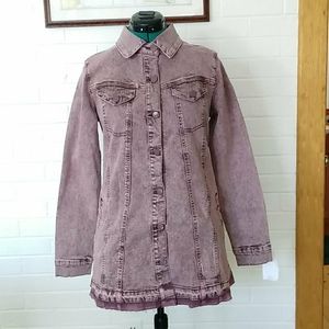 Jean jacket in mauve, new Lori Goldstein
